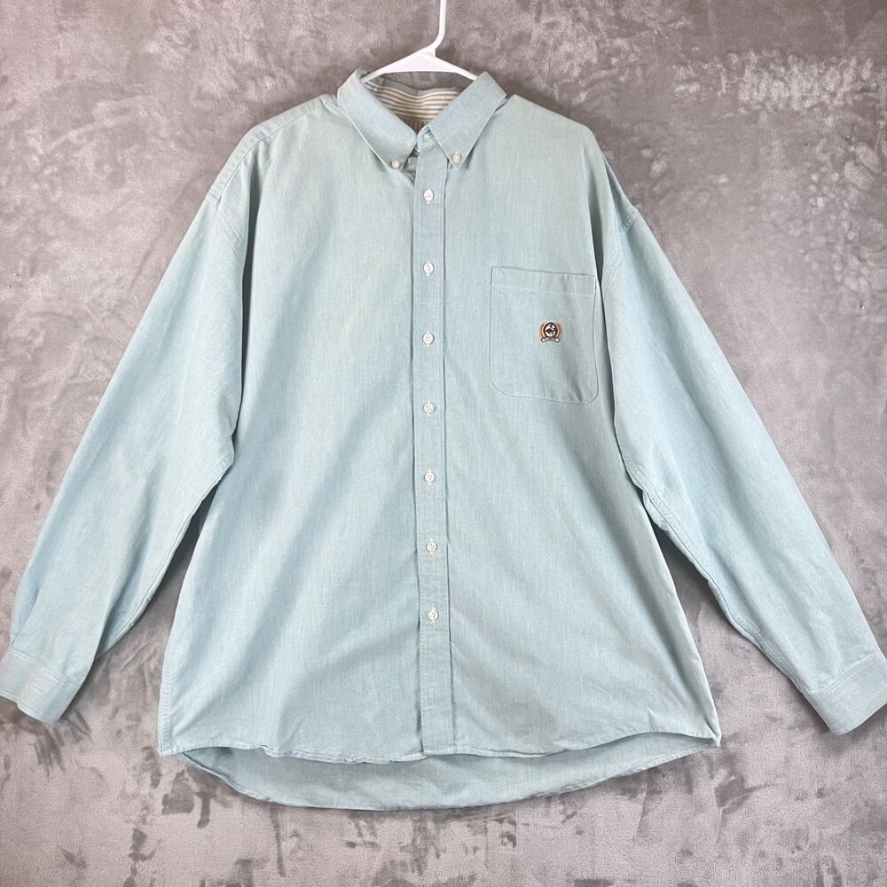 Cinch Mens XXL Light Blue Button Down Western Shirt 100% Cotton Rodeo Cowboy